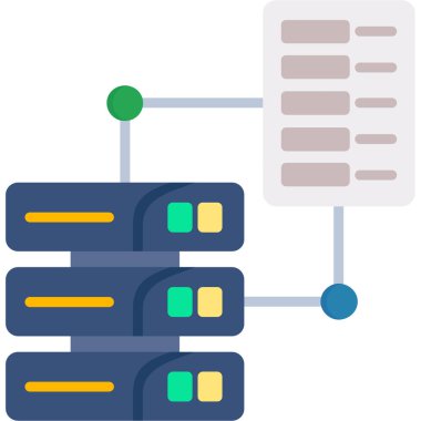 veritabanı sunucu ağ bağlantı simgesi düz biçimli