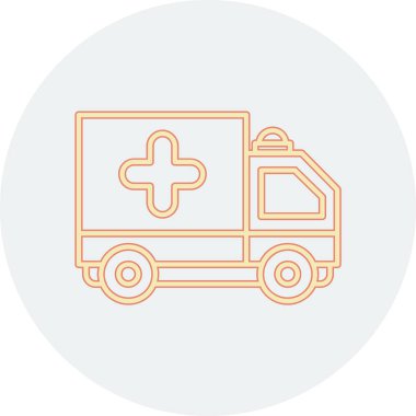 ambulans düz simgesi, vektör illüstrasyonu