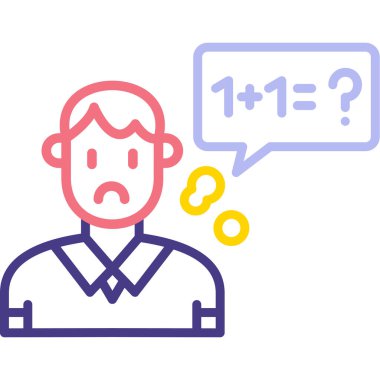 Soru işareti simgesi ile doldurulmuş çocuk - taslak biçimi