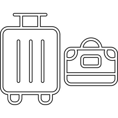 bavul ve bavul seyahat çantası tarzı simge