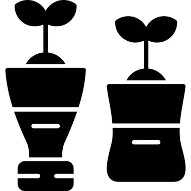 Çiçek Bitkisi Simgesi Vektör İllüstrasyonu