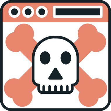 Kafatası. Web simgesi basit illüstrasyon