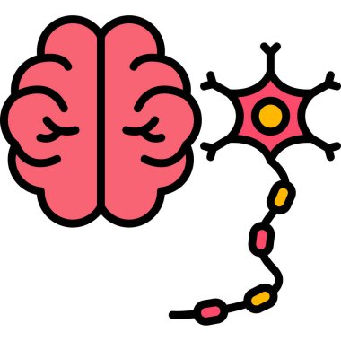 beyin ikonu vektör illüstrasyonu