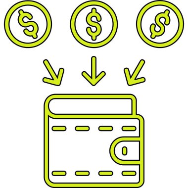 Gelir web simgesi basit vektör illüstrasyonu