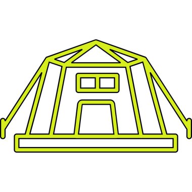 İnşaat vinci simgesi. Yapı ve ev sembolü vektörü izole edildi