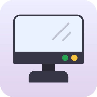 Fareli bilgisayar monitörü. Web simgesi basit tasarım