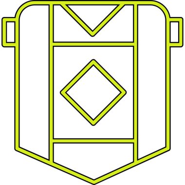 Yeşil bir kalkan simgesinin vektör illüstrasyonu