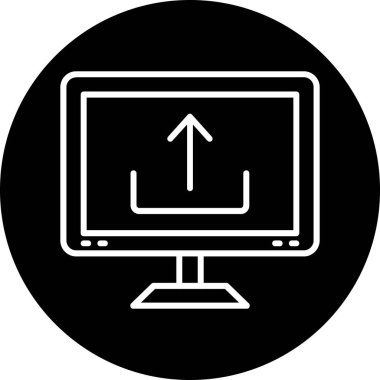 Bilgisayar simgesi. Web için basit elektronik aygıt vektör simgeleri çizimi