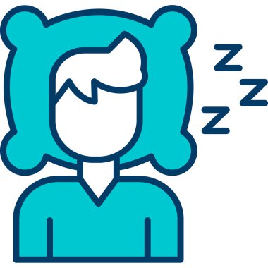 kız uyuyan kadın simgesi dosya ana hatları tarzında