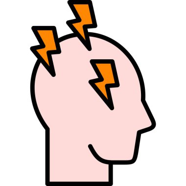 Beyin. Web simgesi basit illüstrasyon