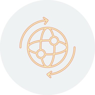 Modern b 'nin vektör illüstrasyonu dünyanın ikonundan yoksundur