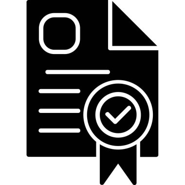 Sertifika ikonu vektör illüstrasyonu