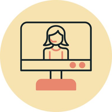 Kadın. Web simgesi basit illüstrasyon