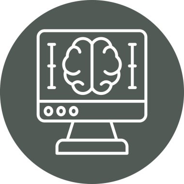 Modern b 'nin vektör illüstrasyonu beynin ikonundan yoksun