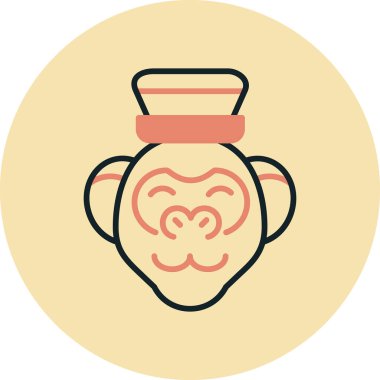 maymun baş simgesi modadan izole edilmiş arka planda