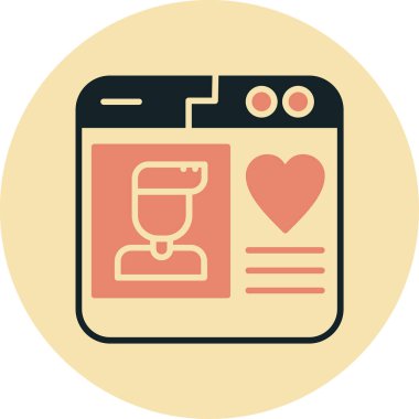 Kahve. Web simgesi basit illüstrasyon