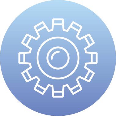 Beyaz arkaplan vektör illüstrasyonunda izole edilmiş daire biçiminde dişli simgesi