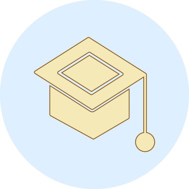 Mezuniyet şapka simge vektör çizim