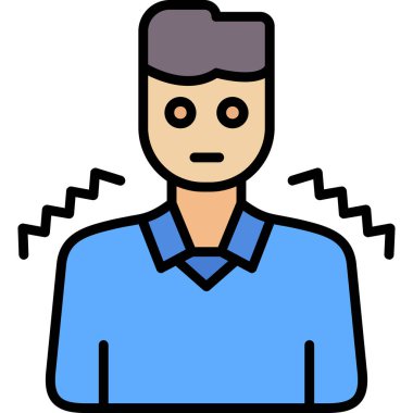 kel adam simgesi renk ana hatları vektörü