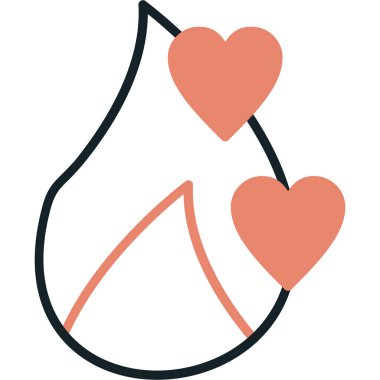 Aşk damlası. Basit resimleme