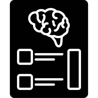 Takvim simgesine sahip beyin, vektör illüstrasyonu