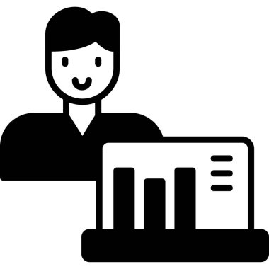 Doldurulmuş ana hatlar biçiminde işadamı grafik grafik simgesi