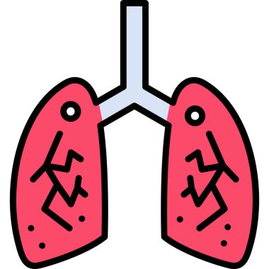 Ciğerler. Web simgesi basit illüstrasyon