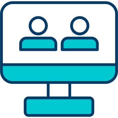 Ana hatlar biçiminde bilgisayar donanım simgesi