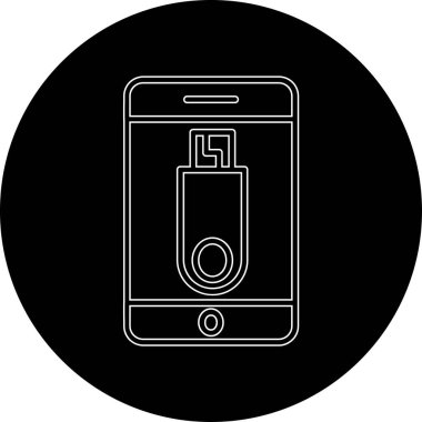 Cep telefonu simgesinin vektör illüstrasyonu