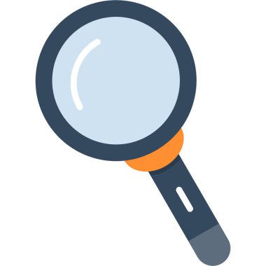 Büyüteçle büyüteç. Düz stil simgesi. vektör.