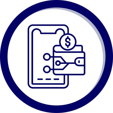 İş ve finans simgesi dolarının vektör illüstrasyonu