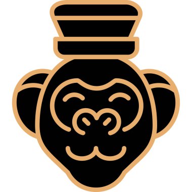 maymun ağ simgesi, vektör illüstrasyonu