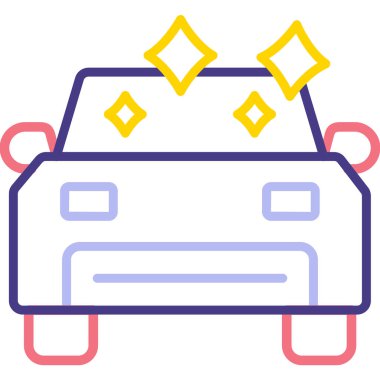 Oto yıkama simgesi ana hatlar biçiminde