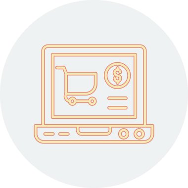 Çevrimiçi Dükkan simgesi, vektör illüstrasyonu