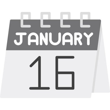 15 - 12 - Ocak Düz Tasarım Takvim simgesi