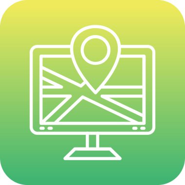 harita simgesi vektör illüstrasyonu