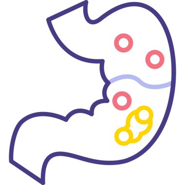 Gastrik Asit Ağı simgesi, vektör illüstrasyonu