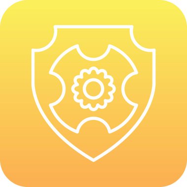 Benzersiz kalkan vektör çizgisi simgesi