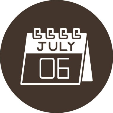 Temmuz 'un 6' ncı randevu simgesi, Temmuz 'un tek stili, bağımsızlık günü.