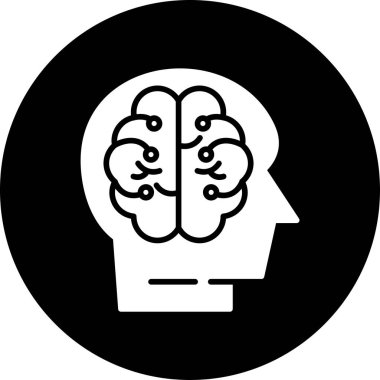 beyin ikonu vektör illüstrasyonu
