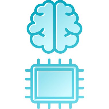 Beyin ve devre çipi tasarımlı devre kartı, teknoloji ve yapay zeka temalı illüstrasyon