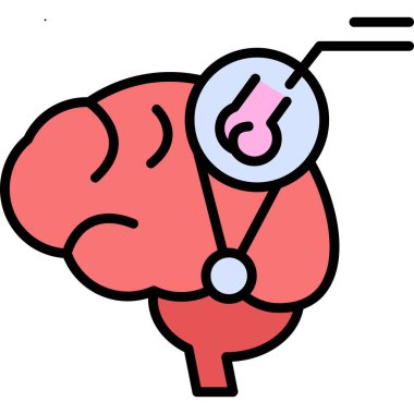 Beyin. Web simgesi basit illüstrasyon