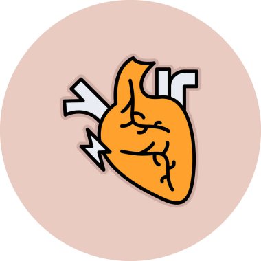 Organ sembollü insan kalbi. vektör illüstrasyonu