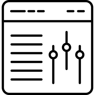 Web tarayıcı simgesi. Beyaz arkaplanda izole edilmiş web tasarımı için basit web vektör simgesi çizimi