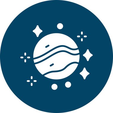 Ay, yıldızlar. Basit resimleme