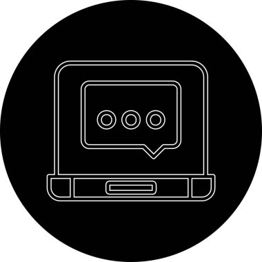 Konuşma baloncuğu simgesi olan dizüstü bilgisayar, özet biçimi