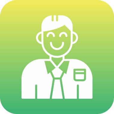 Avatar man simgesi, basit vektör illüstrasyonu