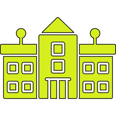 Bina. Web simgesi basit illüstrasyon