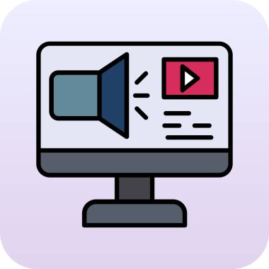 video simgesi vektör illüstrasyonu