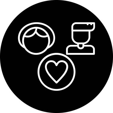 Aşk simgelerinin vektör illüstrasyonu